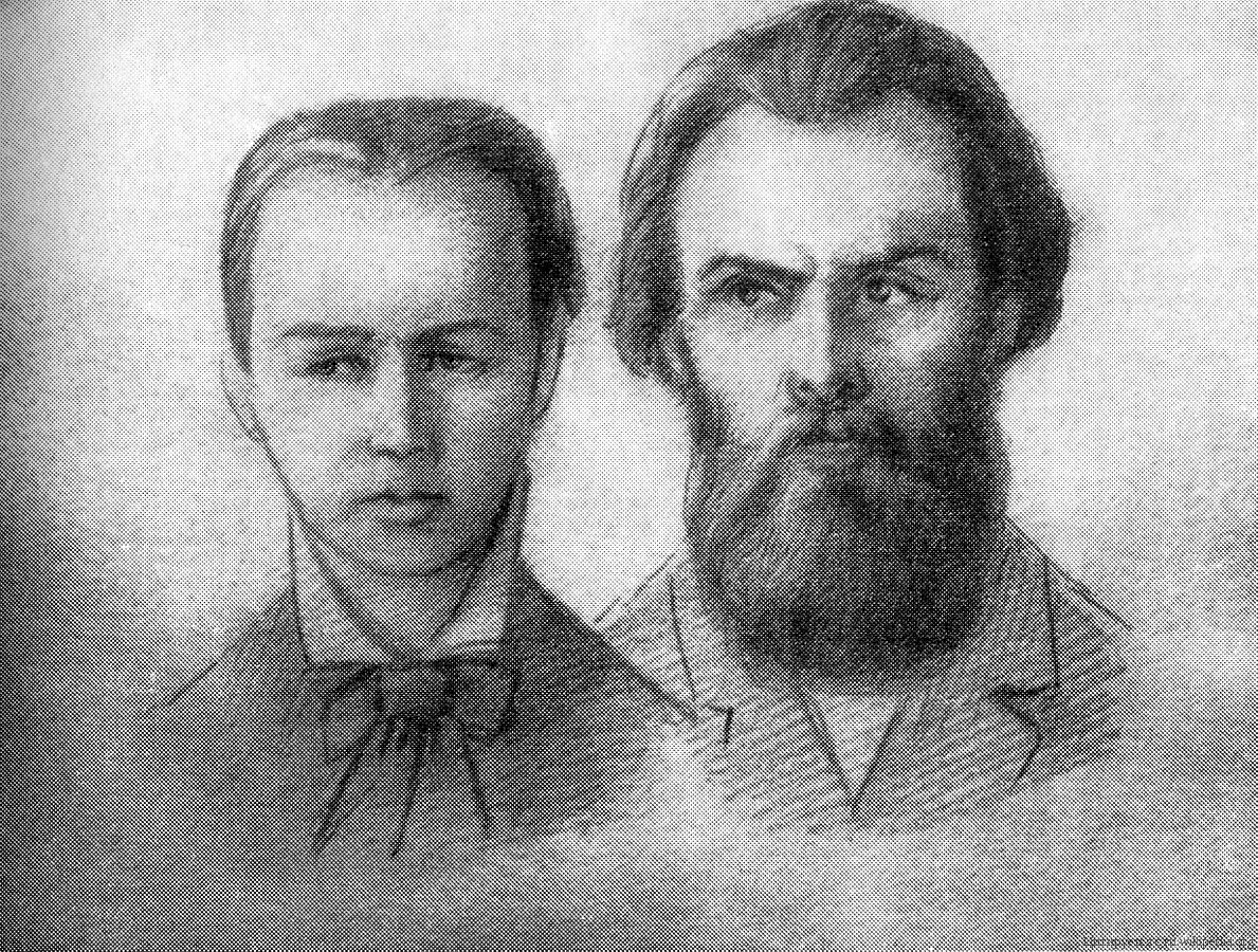 А. Желябов и С. Перовская на процессе первомартовцев