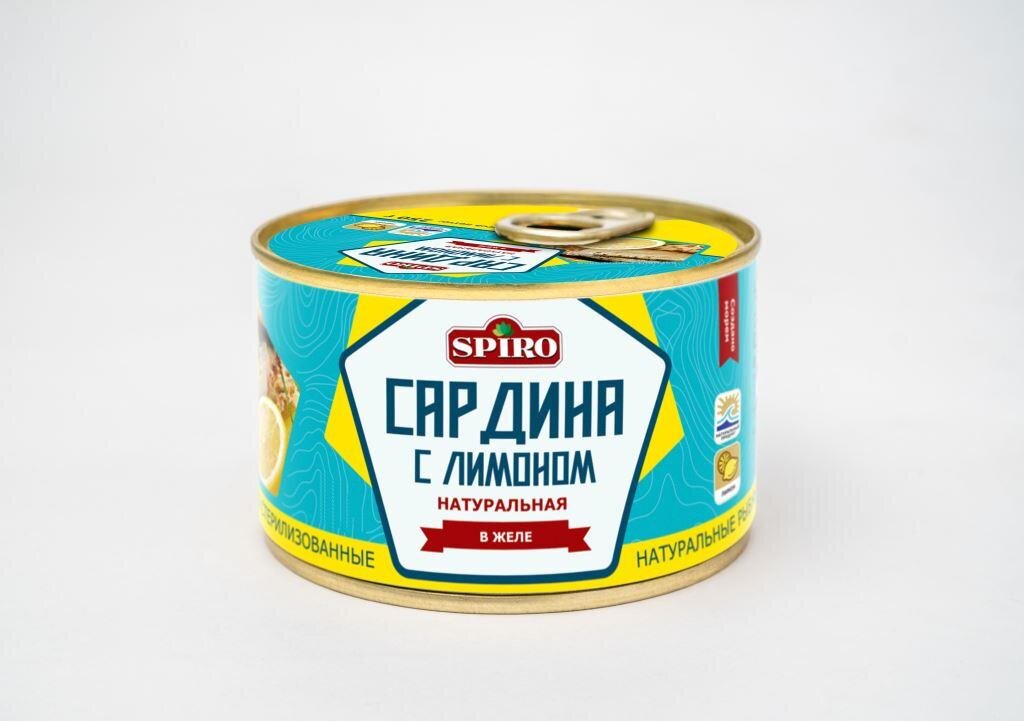 Консервы из тихоокеанской сардины в желе с лимоном ТМ "SPIRO"