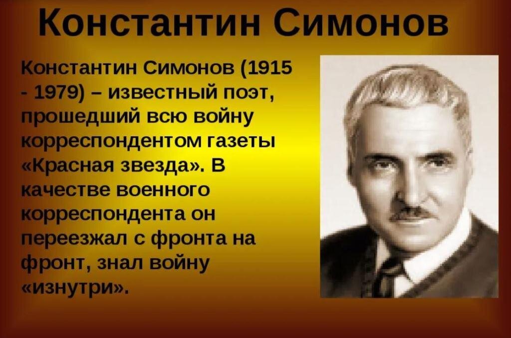 Презентация о константине симонове