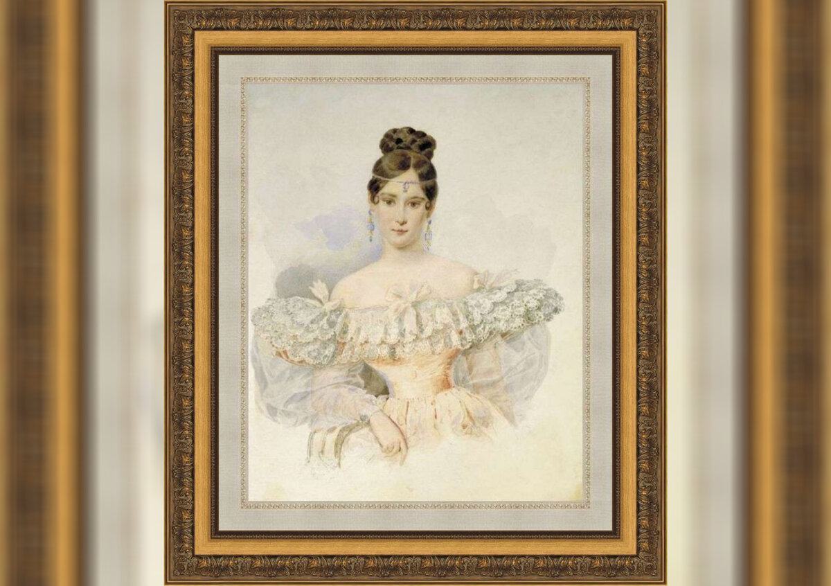 "Портрет Н. Н. Гончаровой". А. П. Брюллов. 1831-1832 годы