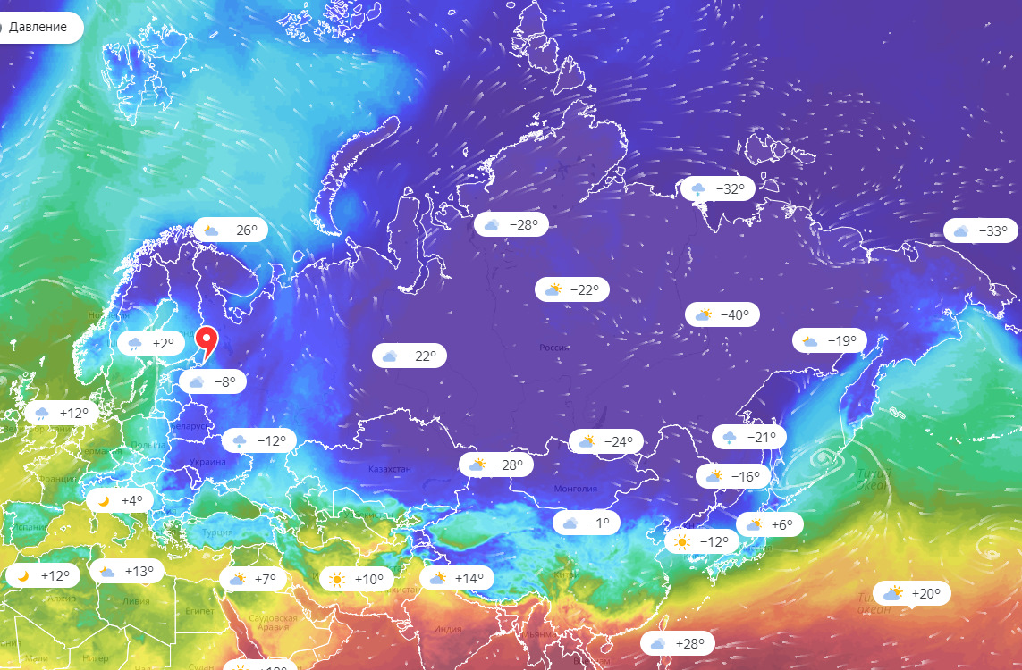 Интерактивная карта погоды