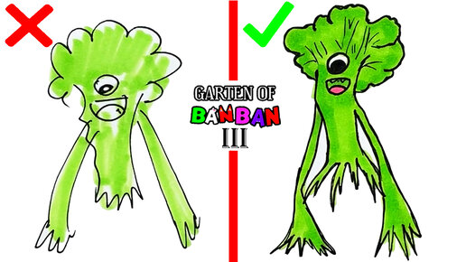 Как нарисовать Tall Victor из Garten Of Banban chapter 3 Правильно и неправильно