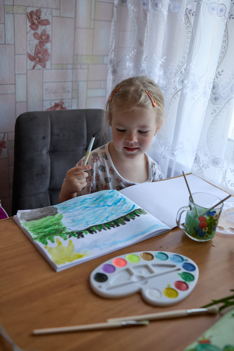 Рисовали пруд в деревне