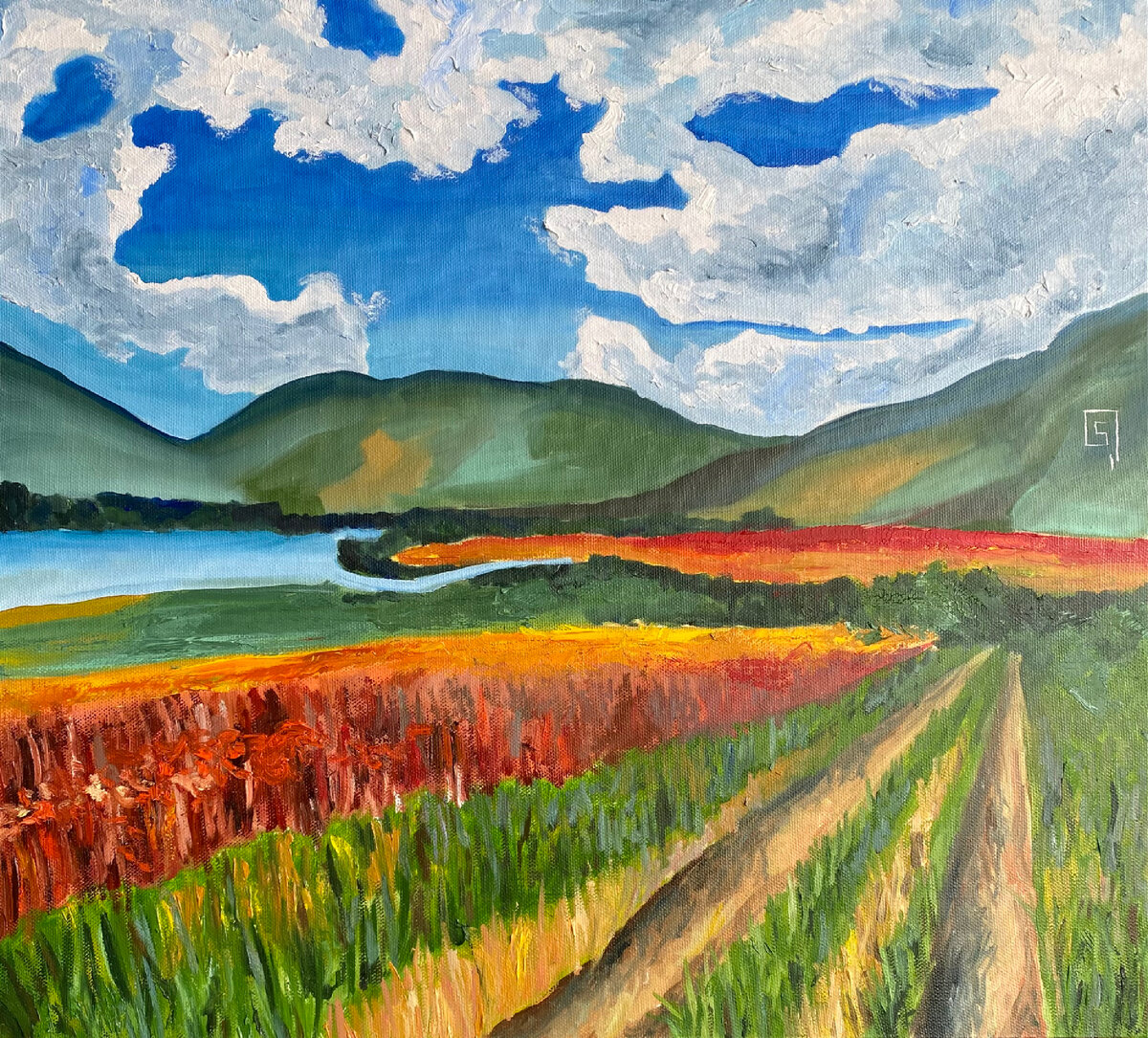 «Долина» масло, хлопковый холст,50х50