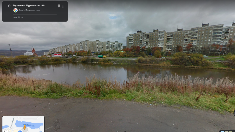 Чистое озеро в наши дни с улицей Баумана. Фото со стороны рынка.