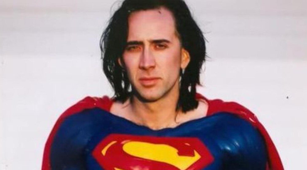     Николас Кейдж в образе Супермена для фильма «Супермен жив» Тима Бертона