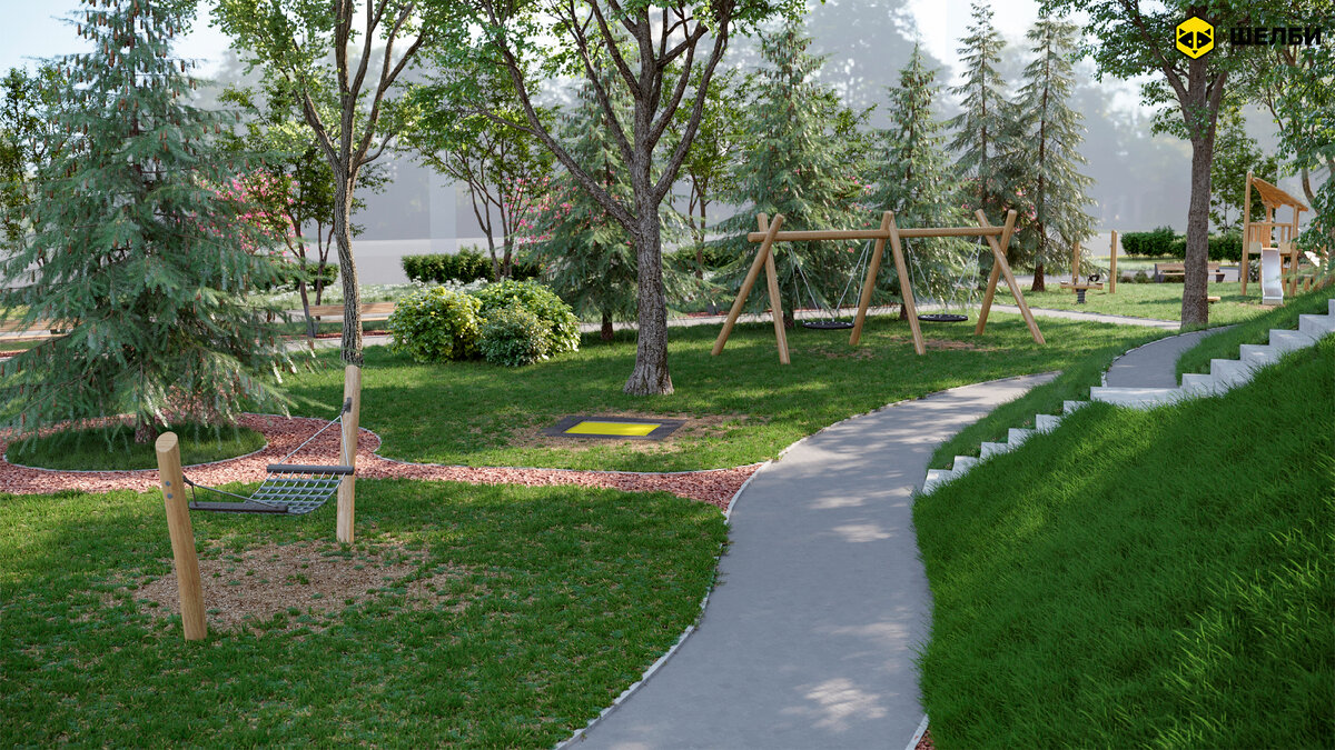 3d-визуализация проекта благоустройства территории Шелби
