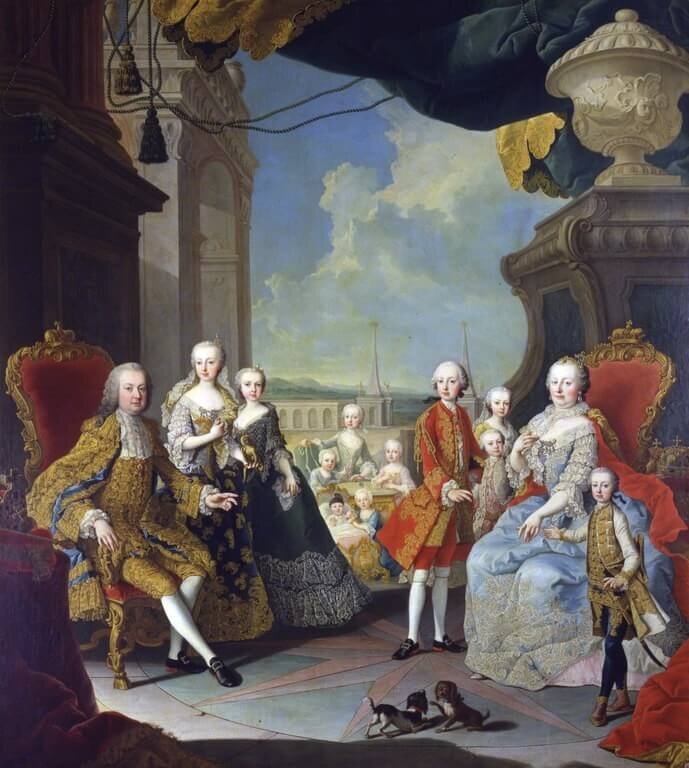 Мария Терезия с семьёй. Групповой портрет кисти Мартина ван Мейтенса, 1754. Источник: wikipedia.org