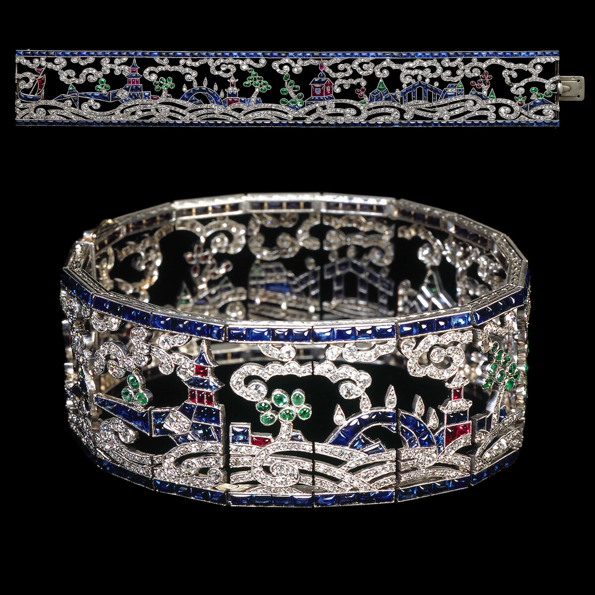 Strauss, Allard et Meyer. Браслет с китайским пейзажем. 1925. Частная коллекция