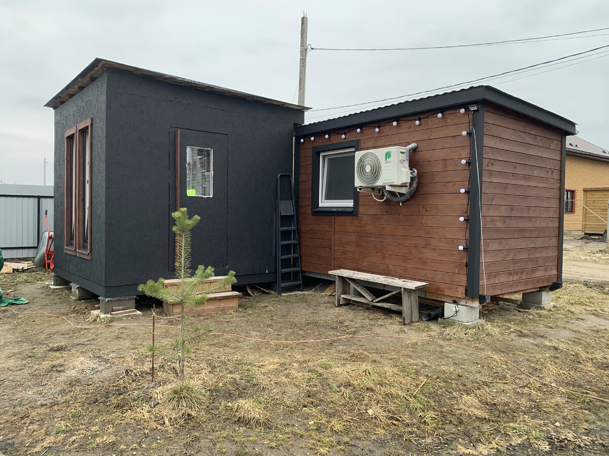 Это моя Бытовка + Пристройка, которую я сделал к ней