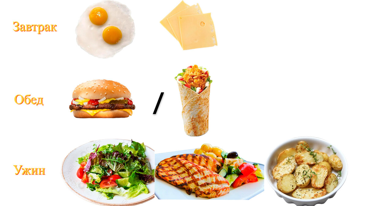 Вариант меню на ~1200 ккал