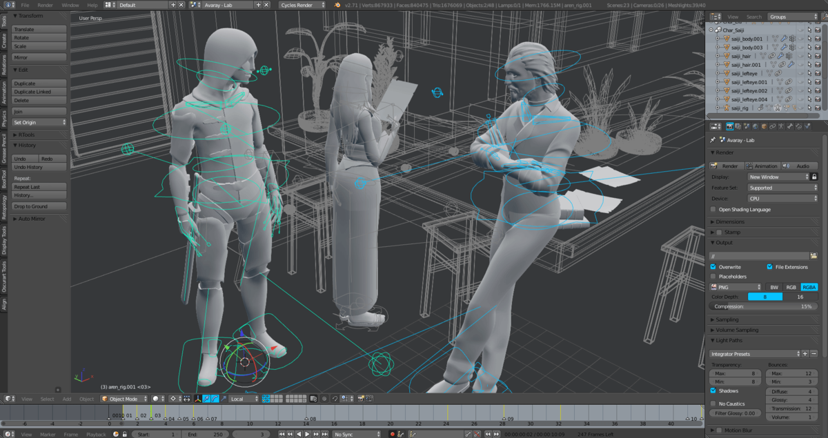Построение сцены и размещения персонажей при работе с 3D анимацией