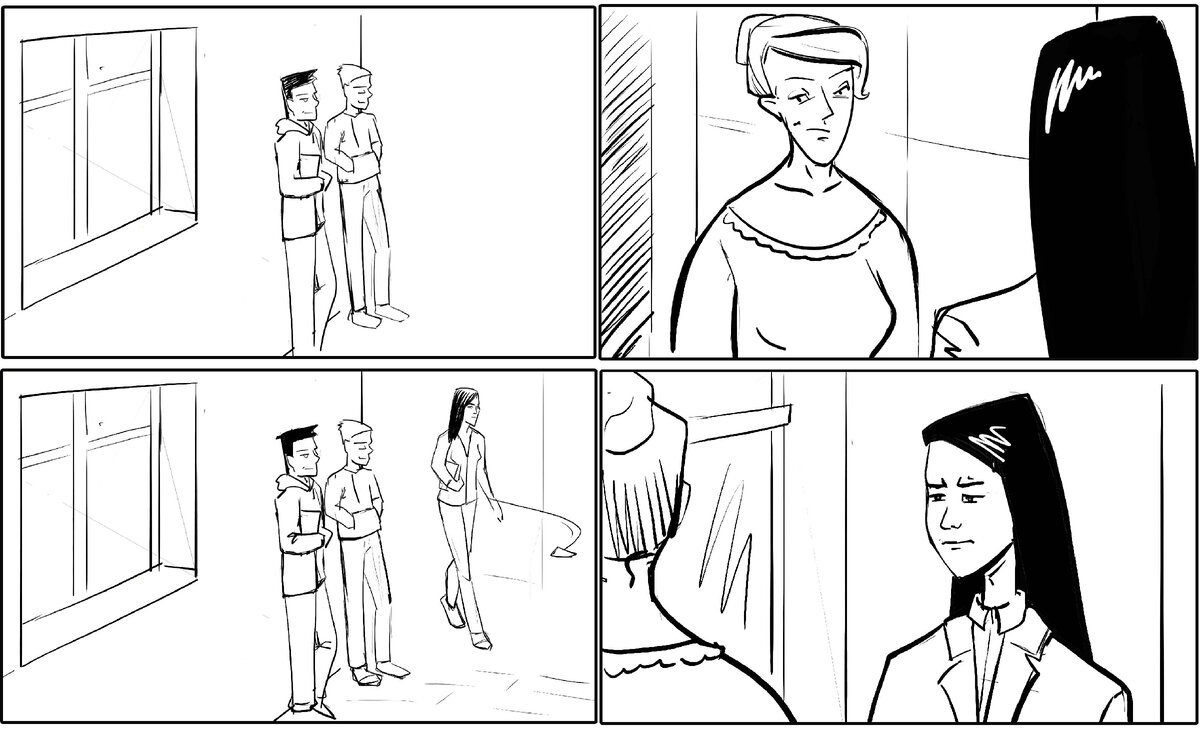 раскадровка сцены к/ф "Я хочу! Я буду!"