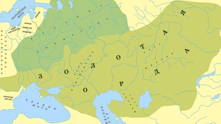 карта расположения Золотой Орды