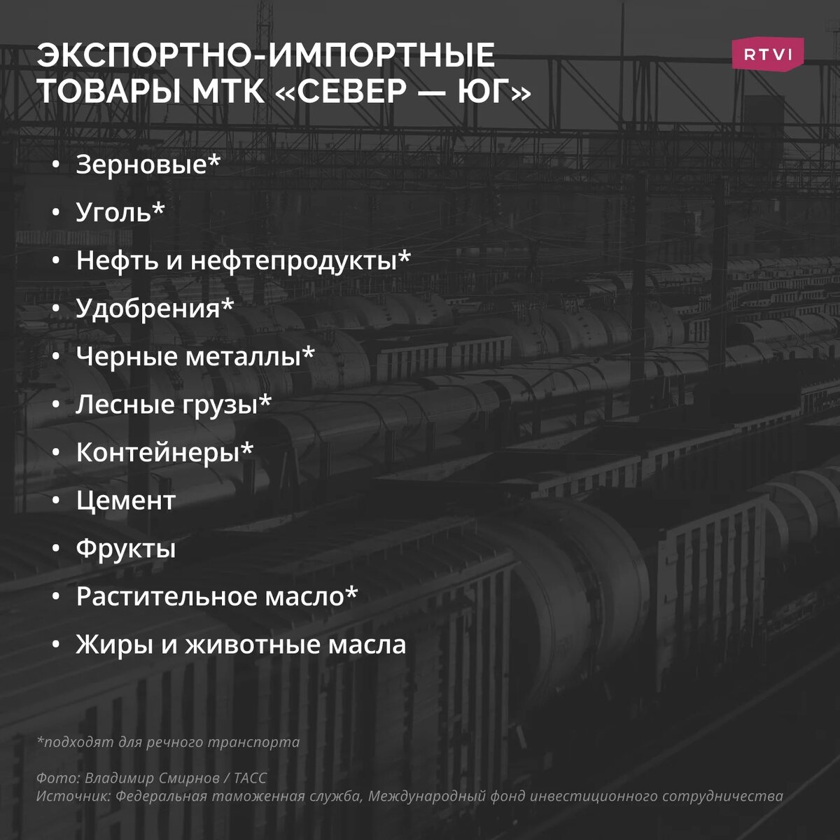 Уже идут доставки морепродуктов, продуктов животноводства и многое другое, ограничений в грузах МТК не предусматривает