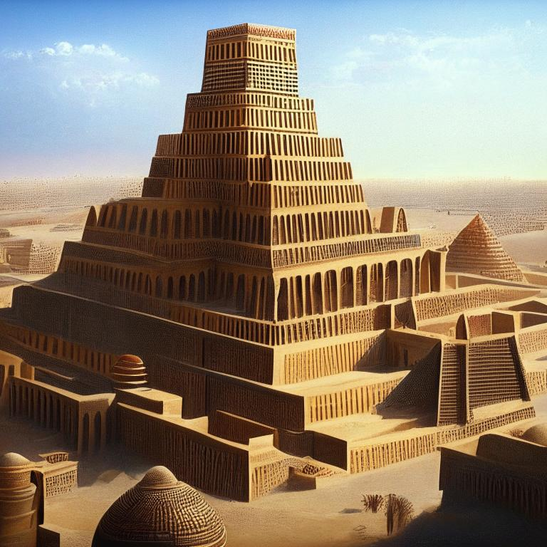 Вавилонская башня в представлении AI
