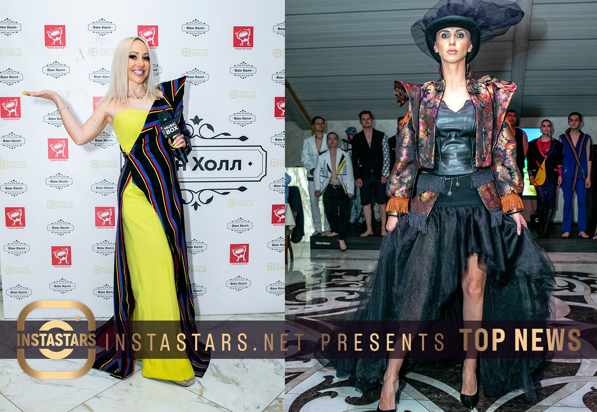 На фото Наталья Соловей слева. Справа показ дизайнера Тианы Лямовой