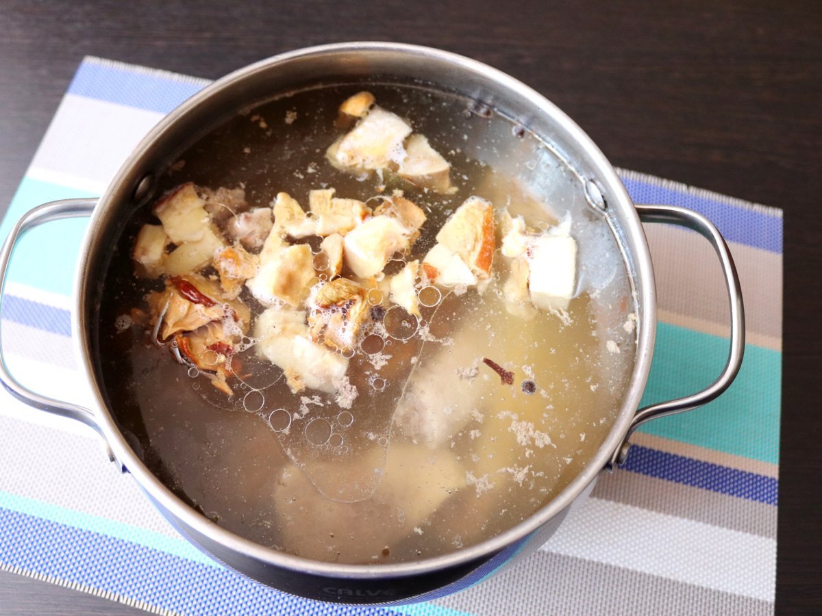 Рецепт куриного супа с сушеными грибами