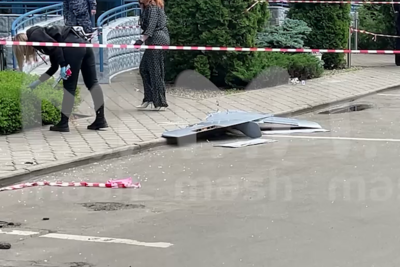    БПЛА, который атаковал многоэтажку на Ленинском проспекте ©Скриншот