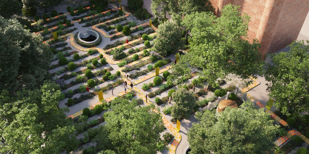 Инсталляция WalktheTalk – MovingenrgiInterni, ботанический сад Брера, Милан, Италия, авторы: студия  Carlo Ratti Associati,  Итало Рота и Blob Factory