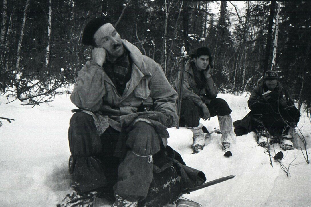 Рисунок №2. Фото из похода 1959 года. На переднем плане Золотарев Семен Алексеевич.