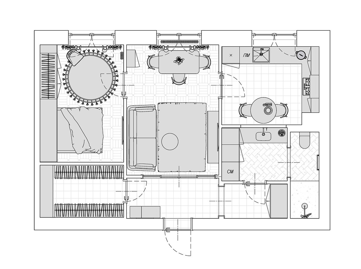 Квартира 56 м² в сталинском доме | Интерьер+Дизайн | Дзен