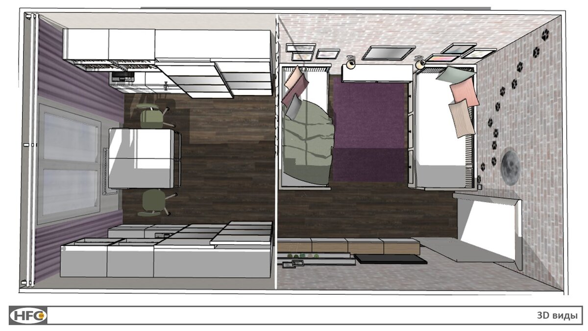 Экспресс-дизайн интерьера. Комната 20кв.м. Стоимость проекта 6000.-

