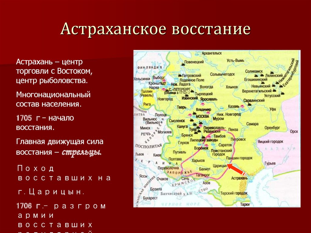 Астраханское восстание карта. Итоги Астраханского Восстания 1705-1706. Восстание в Астрахани 1705-1706 карта. Руководитель Восстания 1705-1706. Таблица Астраханское восстание восстание Булавина.