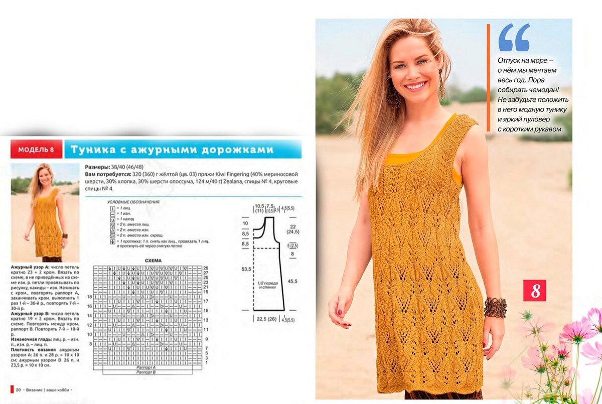 Туника с ажурными дорожками