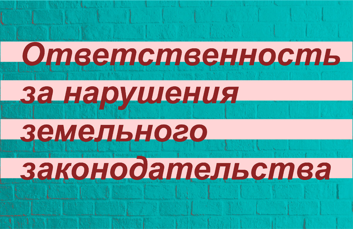 Ответственность за нарушения земельного законодательства