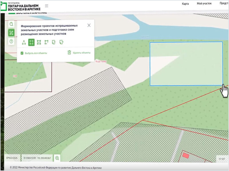 На дальний восток рф выбор участка кадастровая карта