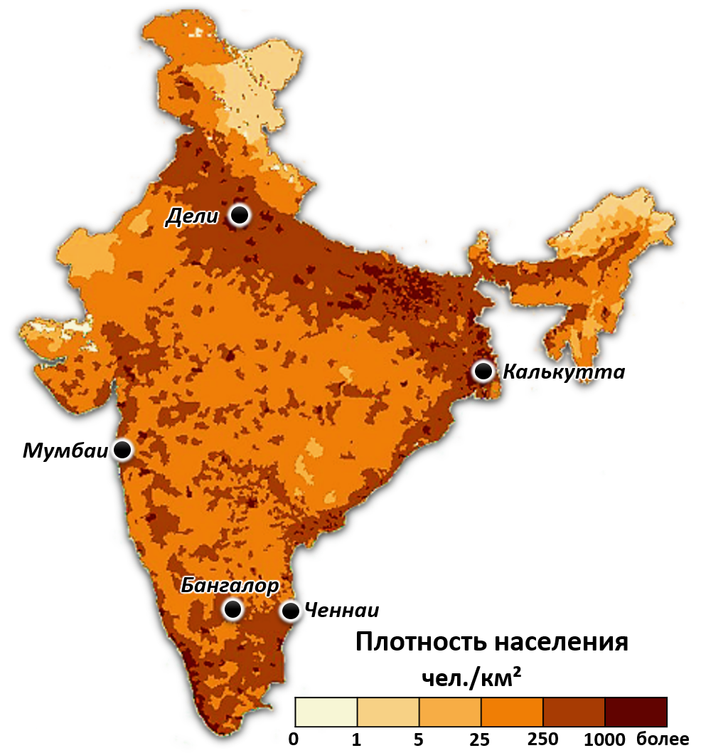 Где больше население китай или индия. Карта плотности населения Индии. Размещение населения Индии карта. Плотность населения Индии. Карта Индии по плотности населения.