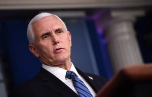    April 10, 2020, Washington, District of Columbia, USA: United States Vice President Mike Pence delivers remarks on the COVID-19 pandemic during the Coronavirus Task Force briefing at the White House in Washington, D.C. on Tuesday, April 6, 2020. .Credit: Kevin Dietsch / Pool via CNP (Credit Image: © Kevin Dietsch/CNP via ZUMA Wire) Галатея Петрова