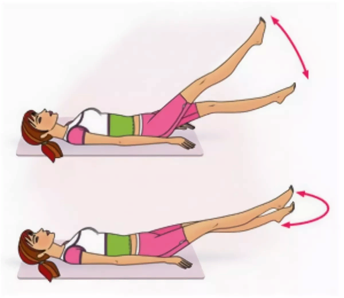 Упражнение лежа на полу, чтобы уменьшить усталость и напряжение в ногах, а заодно и проработать пресс