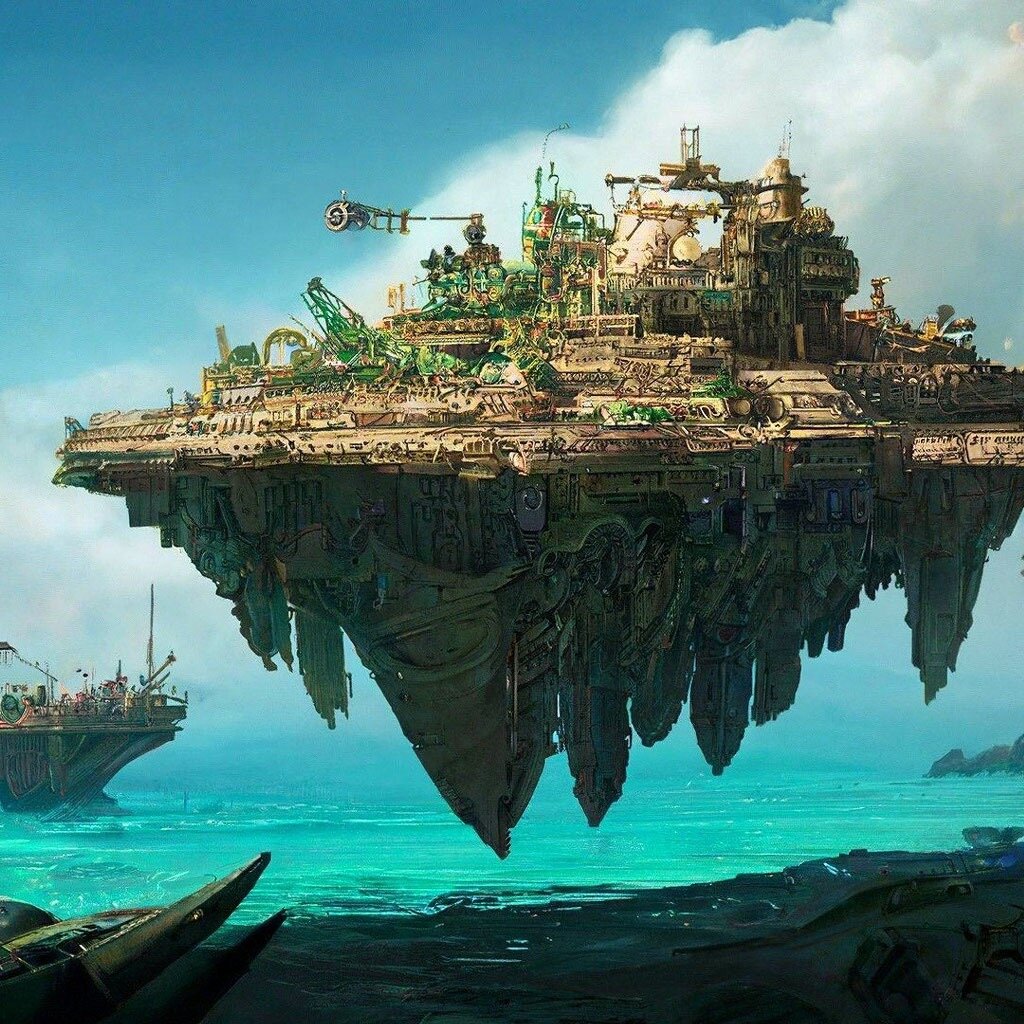Плавучий остров Верн, steampunk