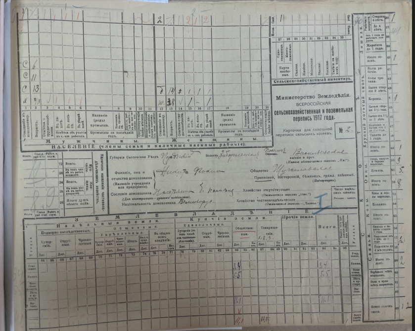 Сельхозперепись 1917г Шугайлово