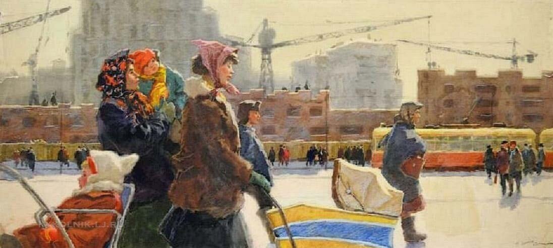 «Доброе утро» 1962 г. Художник Борис Александрович Семёнов.