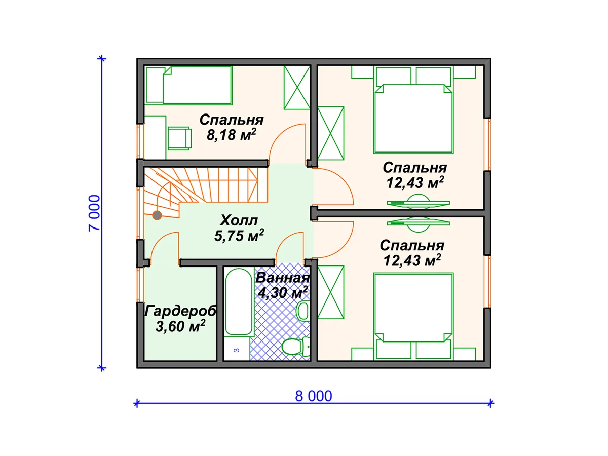 Бюджетный каркасный дом (категория до 100 м2) | Arplans.ru - проекты домов  | Дзен