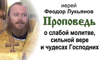 Проповедь о слабой молитве, сильной вере и чудесах Господних (2023.07.02). Иерей Феодор Лукьянов