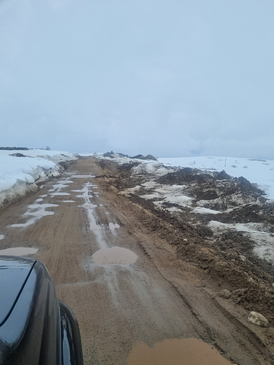 Вид дороги до того, как ее занесло снегом
