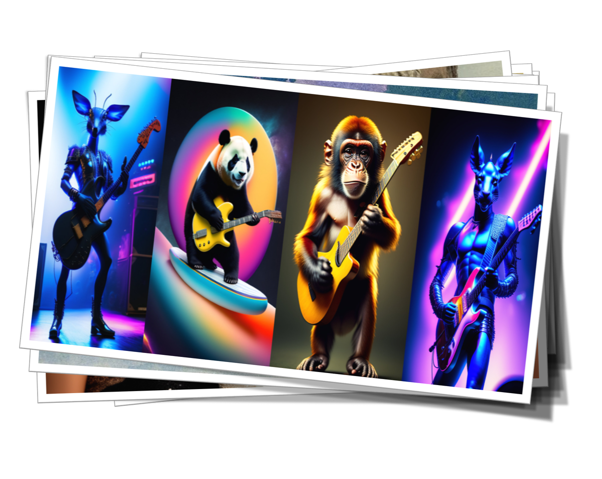 Рок-музыканты "Квартет" 
(Использованы изображения с сайта https://lexica.art)
