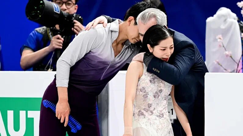 Рику Миура / Рюити Кихара (золото) на Чемпионате Мира в 2023 году в Сайтаме.