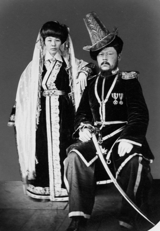 Знатный казах с женой. Астрахань, 1873 год