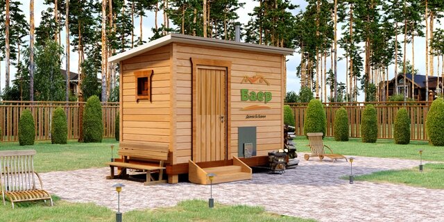 Каркасная баня размером 4х2 м