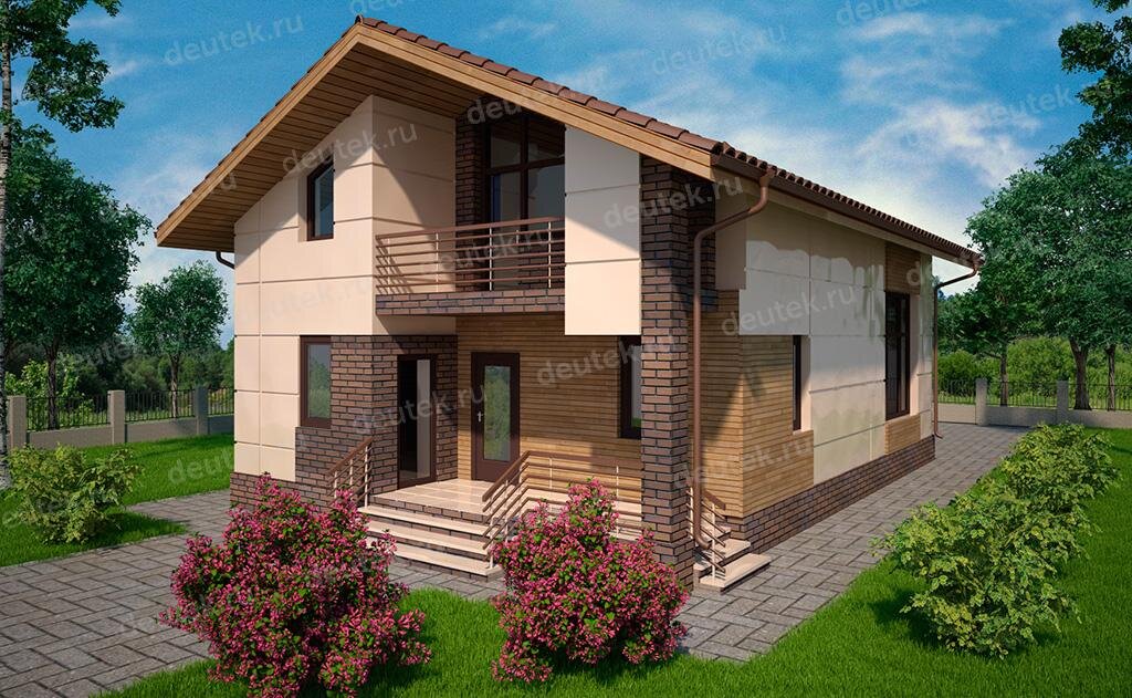 Проект дома 145 м2 со вторым светом, балконом и террасой - DT0600