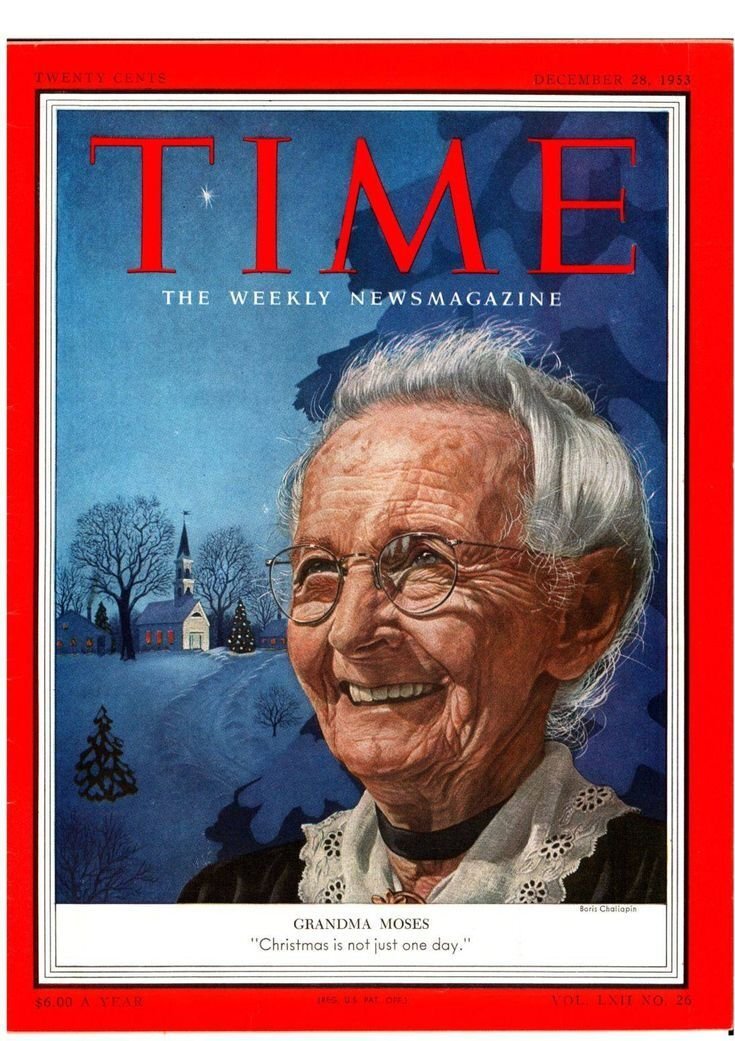 Бабушка мозес, 93 года. Журнал «TIME» от 28 декабря 1953 года