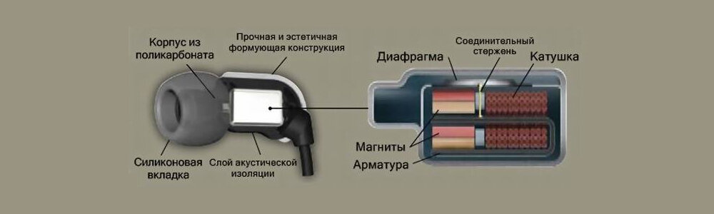 Строение наушника.