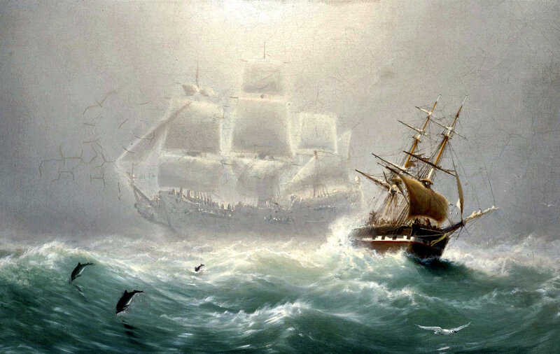 Летучий голландец. Картина 19 века. Общественное достояние