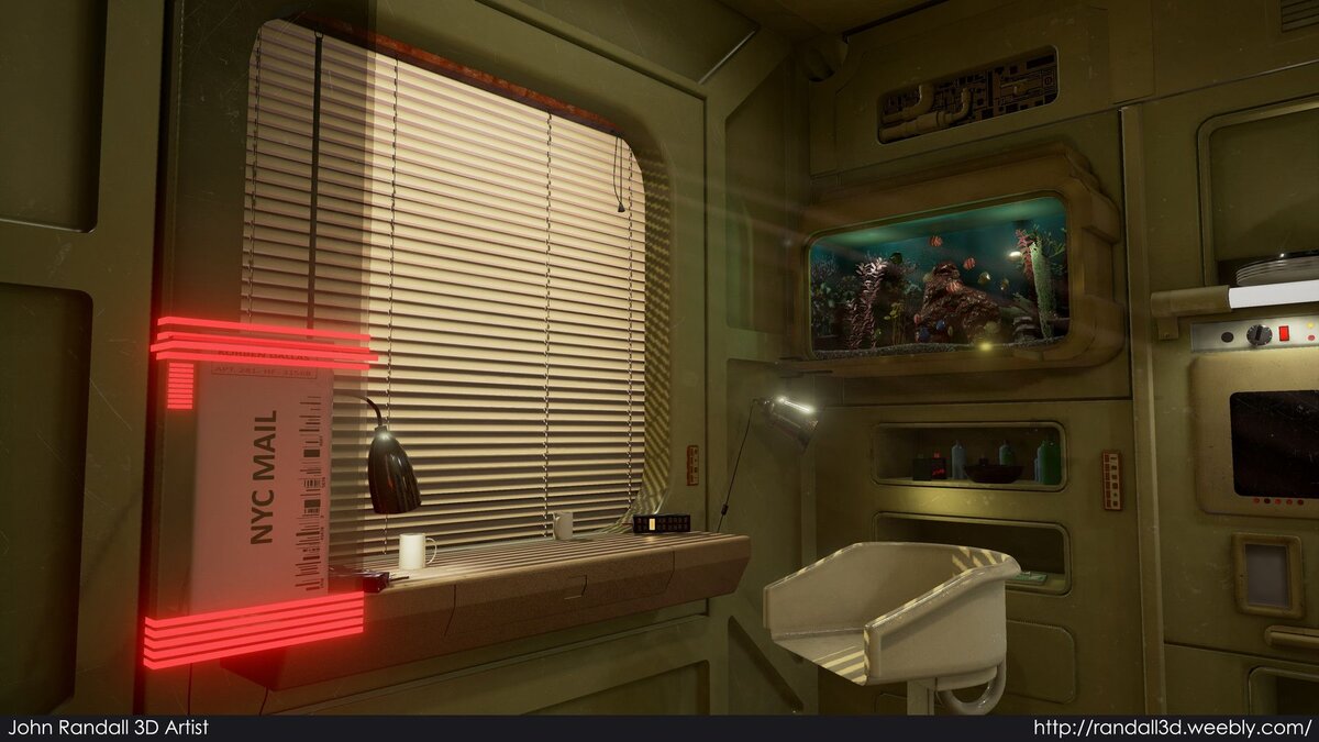 Созданный интерьер по фильму Люка Бессона "5 Элемент" Почтовый ящик будущего.