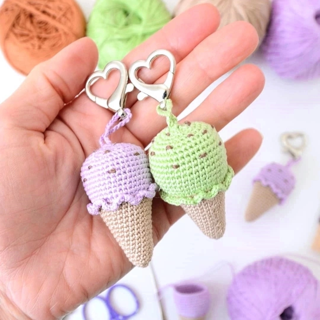 Мороженое брелок крючком схема